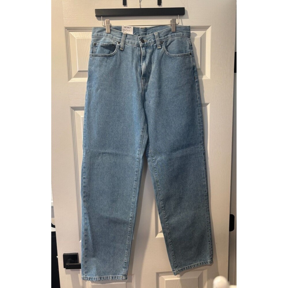 Carhartt WIP Aaron Pant Blue Stone Bleached W 30 L 00 100% Cotton NEW WITH TAGS